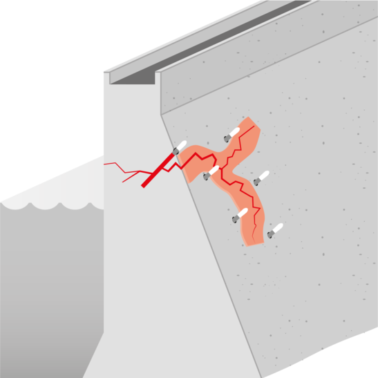 Rissinjektion in Ingenieurbauwerken