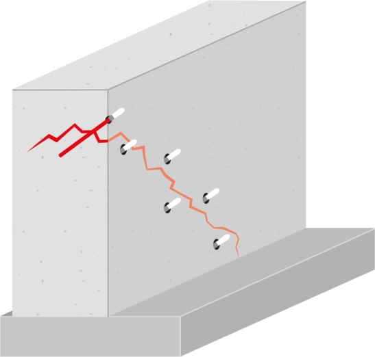 Rissinjektion in Beton